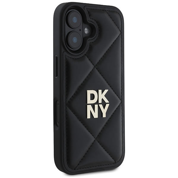 DKNY iPhone 16 Case Quilted Stack Logo, Black