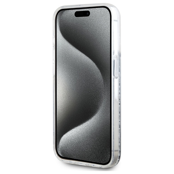 Karl Lagerfeld iPhone 15 Pro Max Case Liquid Glitter Karl & Choupette, Clear