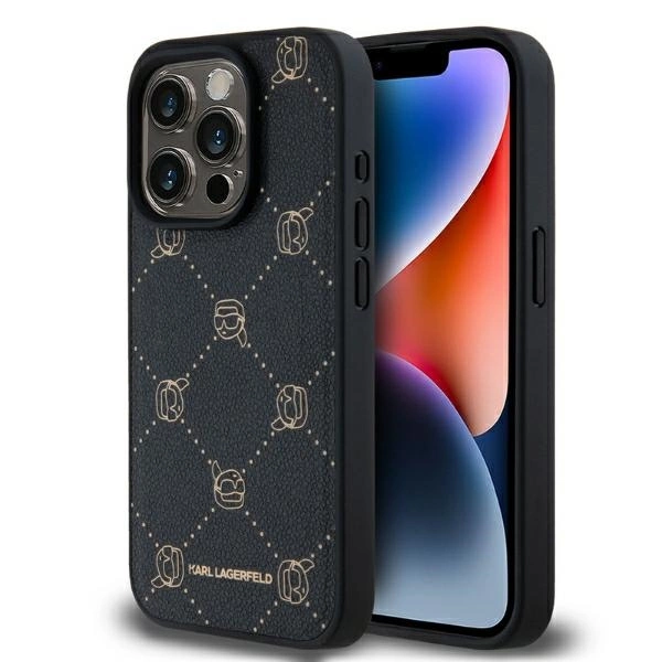 Apple iPhone 15 Pro 6.1'' Karl Lagerfeld Magsafe Karl Head Cover Case, Black