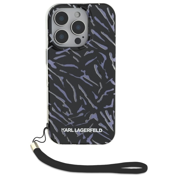 Karl Lagerfeld iPhone 16 Pro Max vāciņš Zebra With Cord, violets (0)