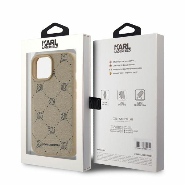 Karl Lagerfeld iPhone 15 vāciņš Magsafe Karl Heads, bēšs