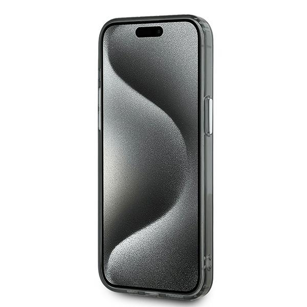 Karl Lagerfeld iPhone 15 Pro vāciņš IML Monogram Karl & Choupette MagSafe, melns