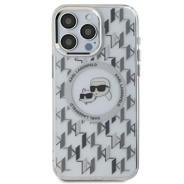 Karl Lagerfeld iPhone 15 Pro Max vāciņš IML Monogram Karl & Choupette MagSafe, caurspīdīgs