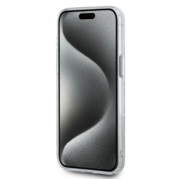 Karl Lagerfeld iPhone 15 Pro vāciņš IML Monogram Karl & Choupette MagSafe, caurspīdīgs