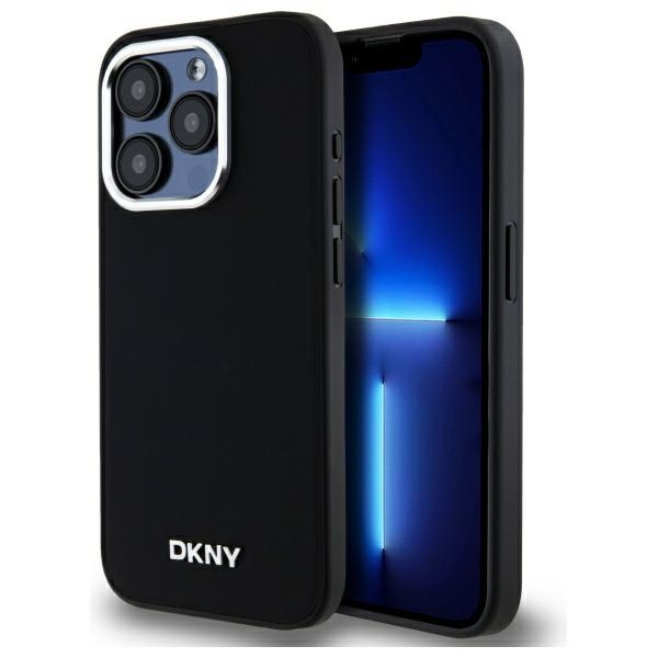 DKNY iPhone 15 Pro Max vāciņš Plain Silver MagSafe Logo, melns