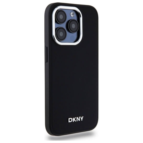 DKNY iPhone 15 Pro Max vāciņš Plain Silver MagSafe Logo, melns