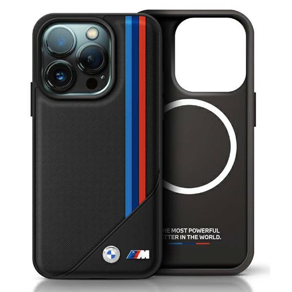 BMW iPhone 16 Pro Max vāciņš M Meshed Tricolor Stripes MagSafe, melns