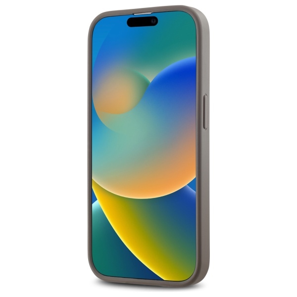 DKNY iPhone 14 Pro vāciņš Leather Checkered Mono Pattern MagSafe, bēšs