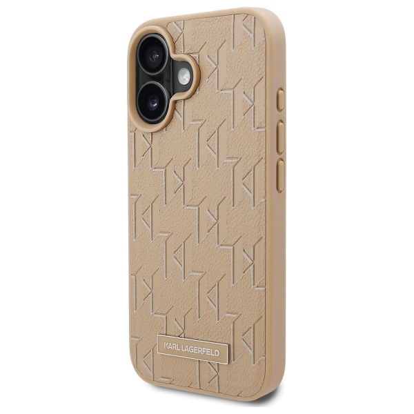Karl Lagerfeld iPhone 16 Case Hot Stamp MagSafe, Beige