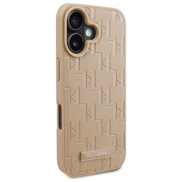 Karl Lagerfeld iPhone 16 Case Hot Stamp MagSafe, Beige