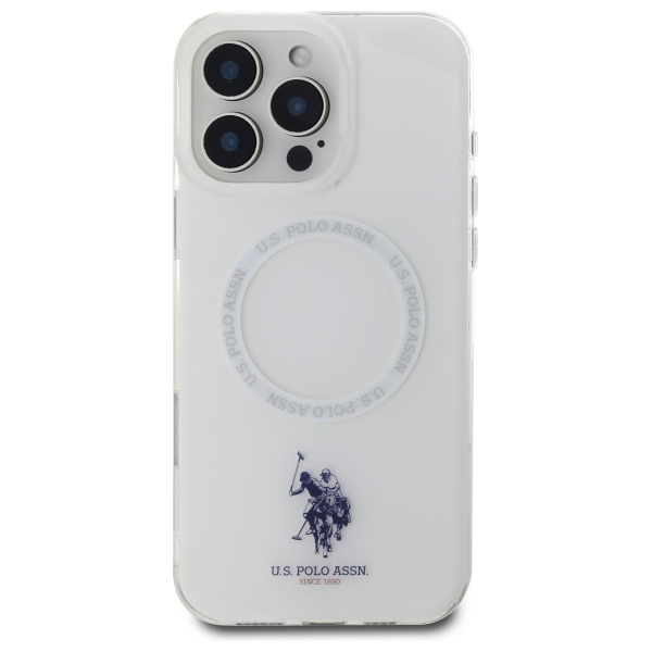 US Polo IML Ring MagSafe Case для iPhone 16 Pro Max - Белый