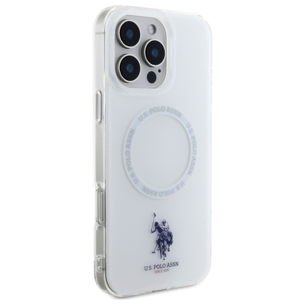 US Polo IML Ring MagSafe Case для iPhone 16 Pro Max - Белый
