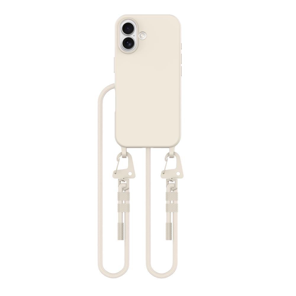 Tech-Protect iPhone 16 vāciņš MagNecklace ar aukliņu, bēšs