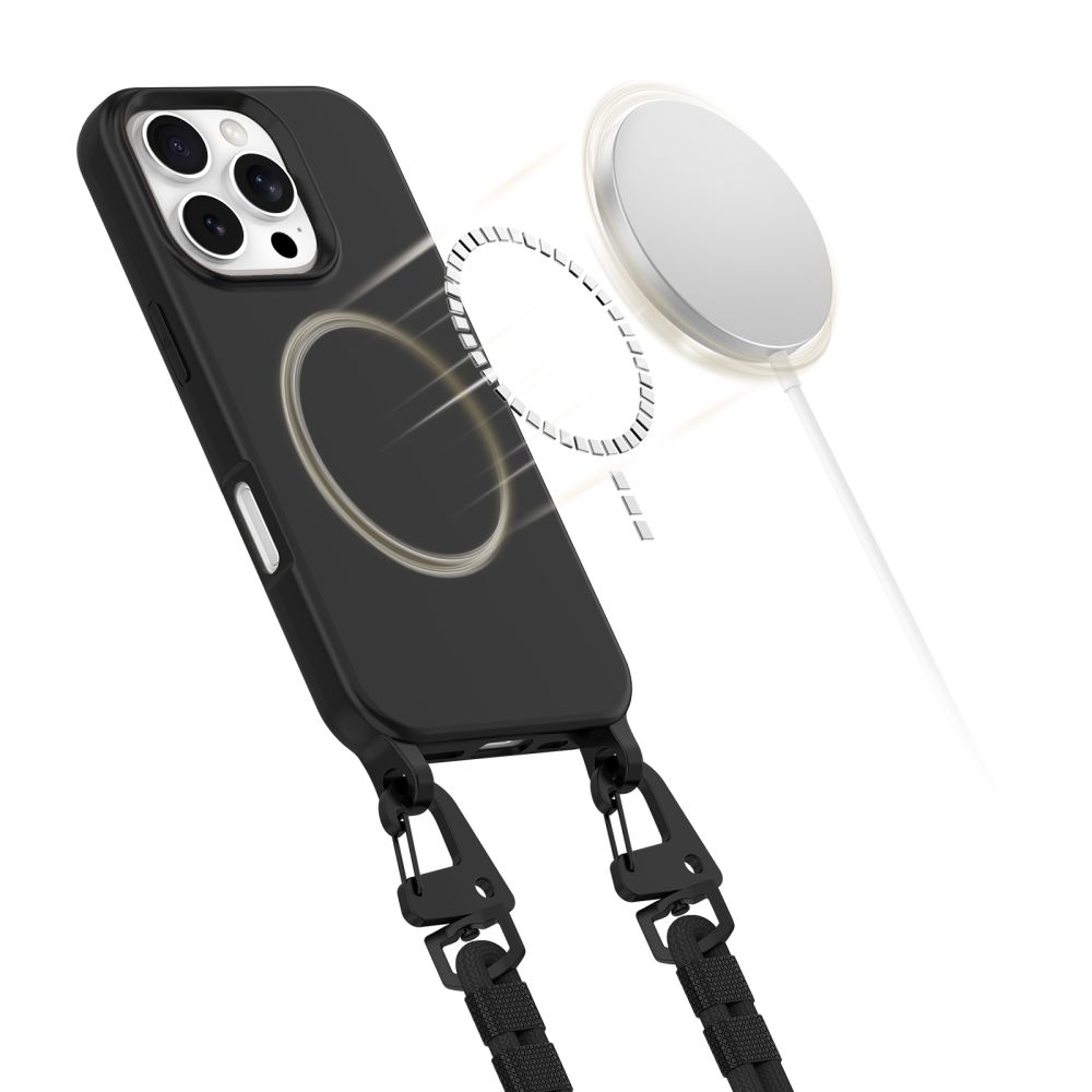 Tech-Protect iPhone 16 Pro Case MagNecklace with Lanyard, Black