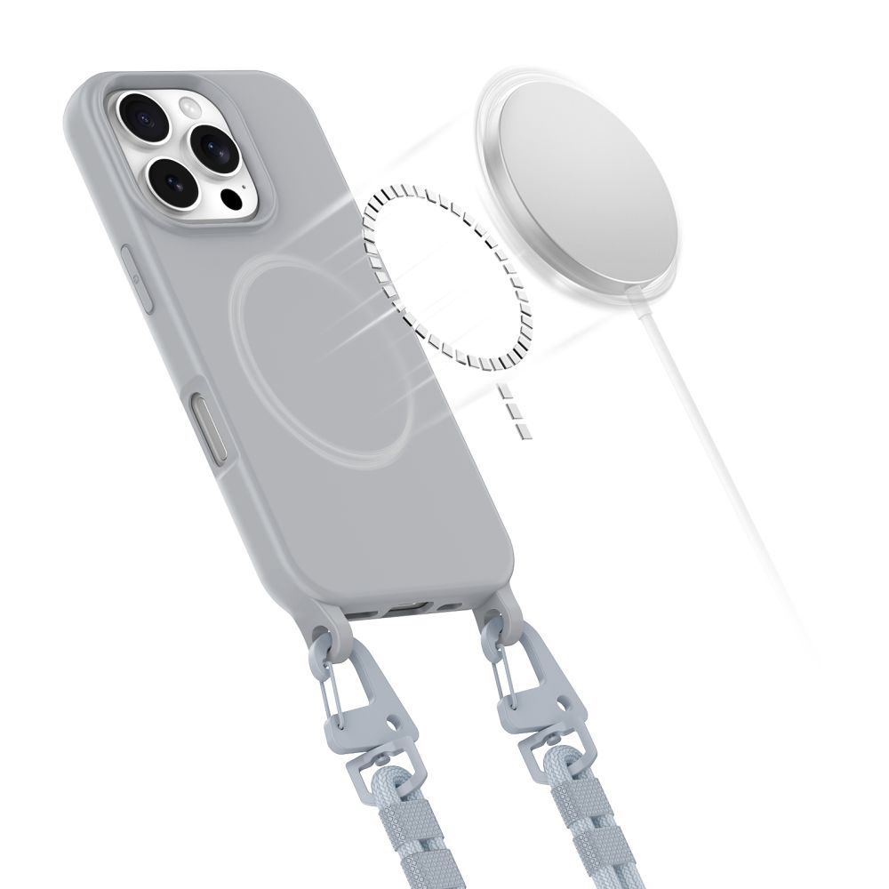 Tech-Protect iPhone 16 Pro vāciņš MagNecklace MagSafe ar aukliņu, pelēks
