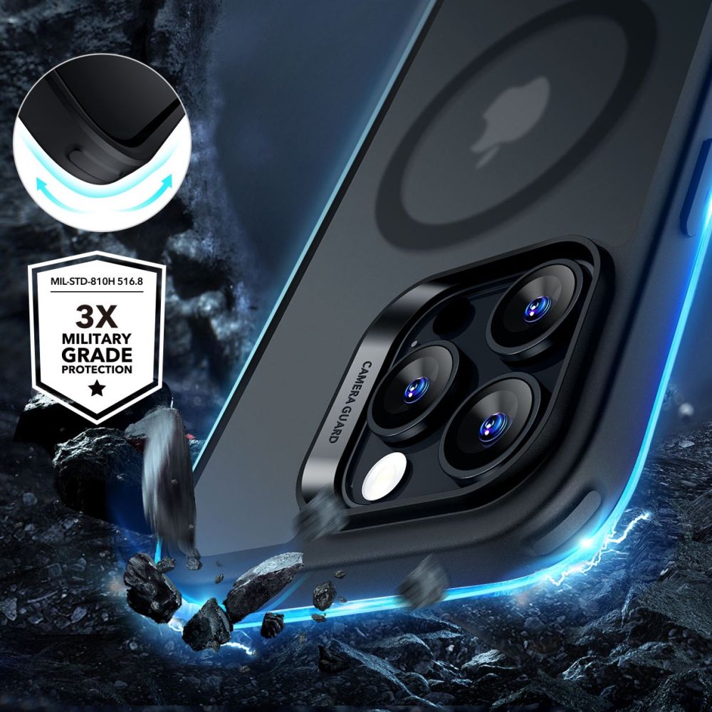 ESR Classic Hybrid Halolock MagSafe Case + Tempered Glass for iPhone 16 Pro - Semi-Transparent