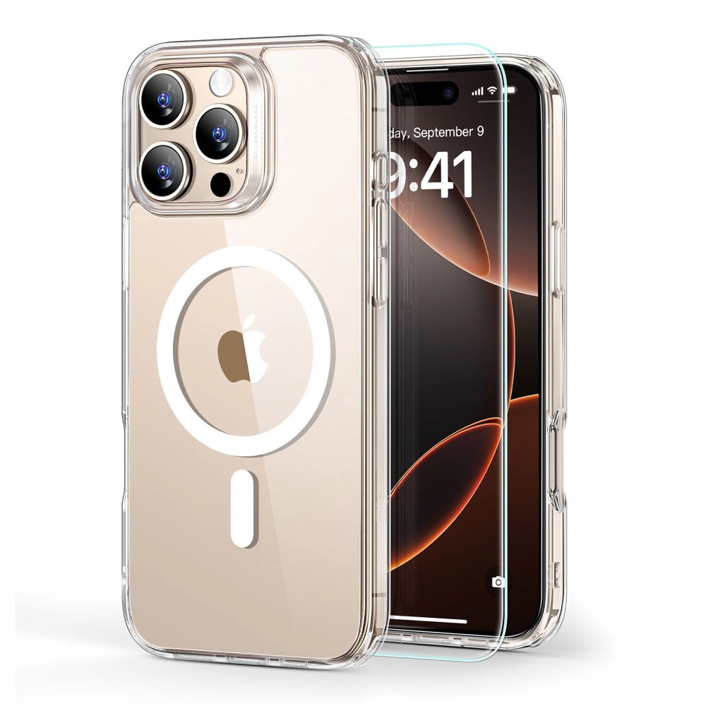 ESR Classic Hybrid HaloLock Case & Glass for iPhone 16 Pro Max, Clear