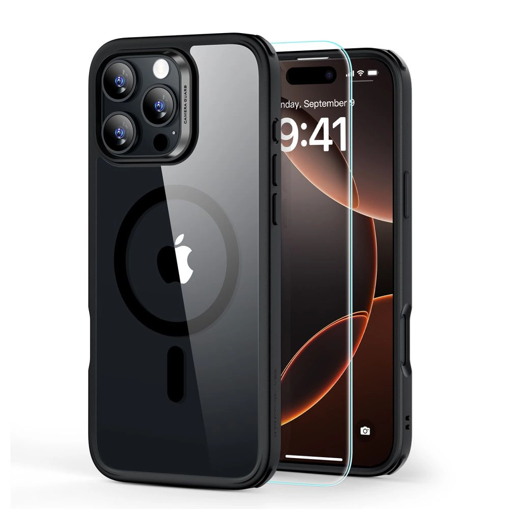 ESR iPhone 16 Pro Max vāciņš Classic Hybrid Halolock un aizsargstikls, caurspīdīgs
