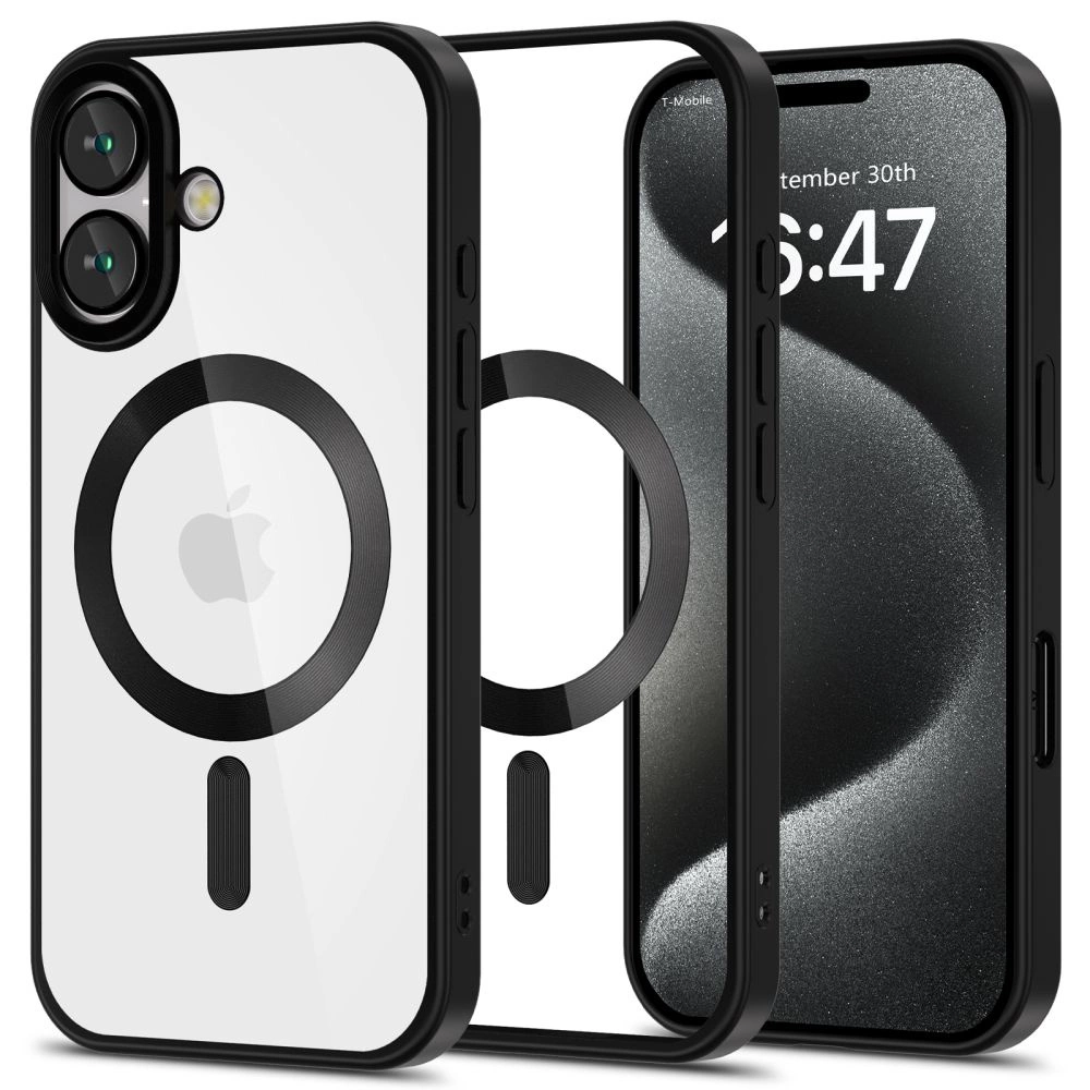 Apple iPhone 16 6.1'' Tech-Protect MagFlex MagSafe Case Cover, Clear with Black Frame | Telefona Vāciņš Maciņš...