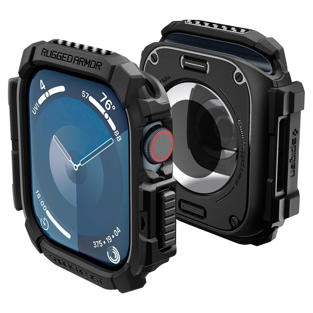 Spigen Rugged Armor Case for Apple Watch 10 (42mm), Black