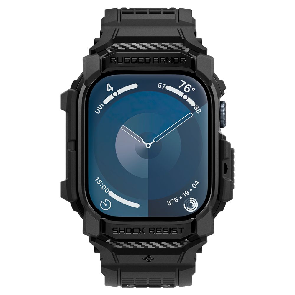 Spigen Apple Watch 10 (42mm) Strap Case Rugged Armor Pro, Black