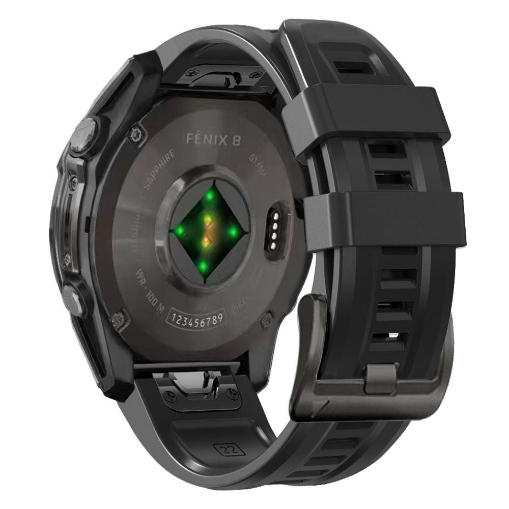 Силиконовый ремешок Tech-Protect для Garmin Fenix 5X / Plus 6X Pro 7X 8 (51 мм) - черный