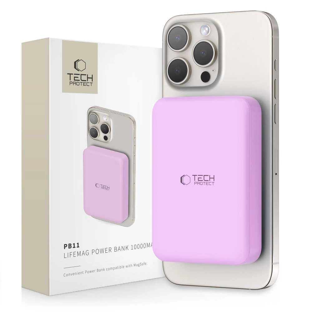 Tech-Protect LifeMag MagSafe PB11 10000mAh Power Bank, Pink