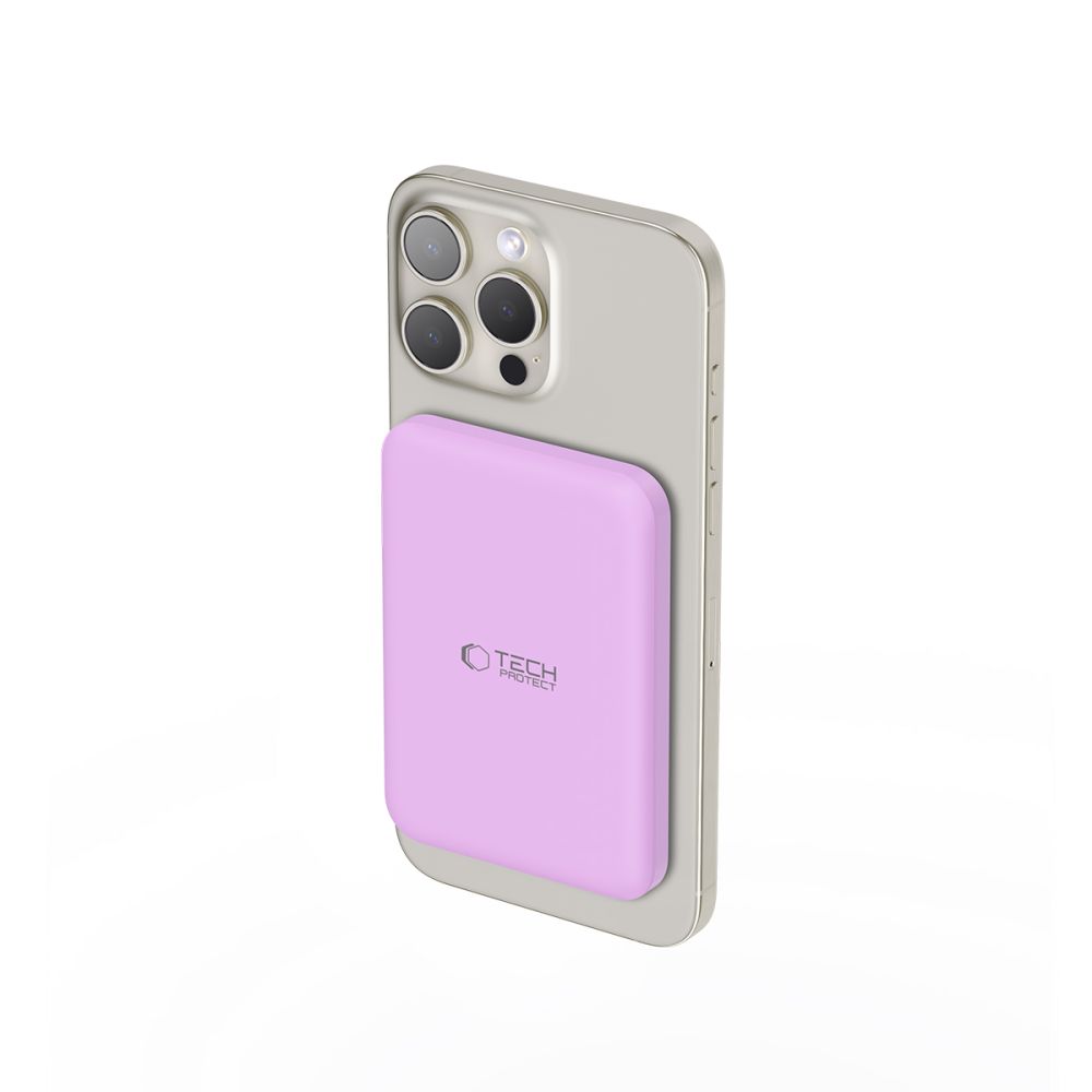 Tech-Protect LifeMag PB10 5000mAh MagSafe ārējais akumulators, rozā