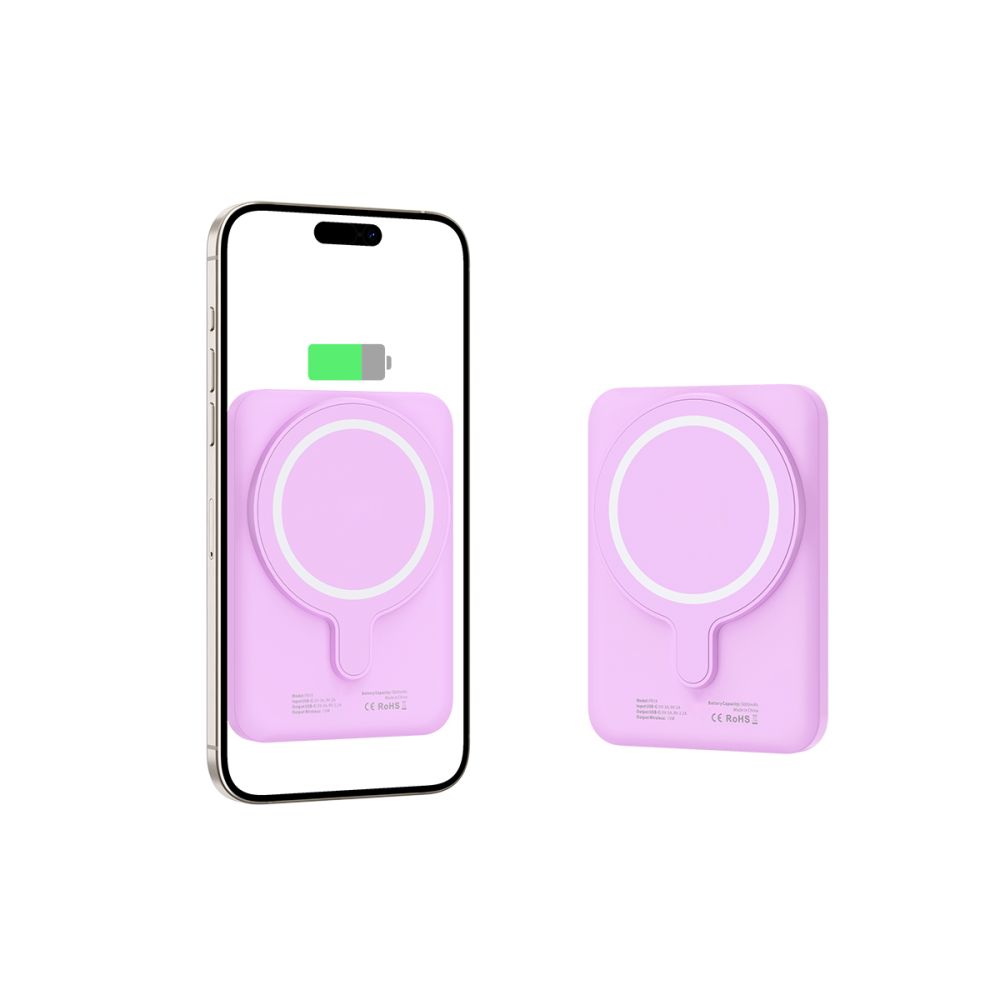Tech-Protect LifeMag PB10 5000mAh MagSafe ārējais akumulators, rozā