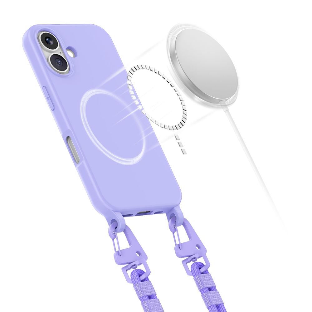 Tech-Protect iPhone 16 vāciņš MagNecklace MagSafe ar aukliņu, violets
