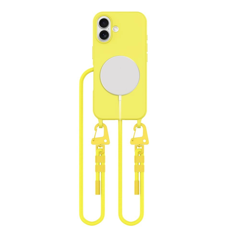 Apple iPhone 16 6.1'' Tech-Protect MagNecklace MagSafe Case Cover with Lanyard, Yellow