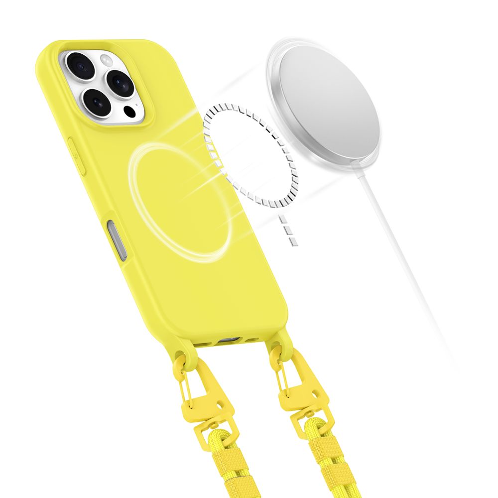Tech-Protect iPhone 16 Pro Max vāciņš MagNecklace MagSafe ar aukliņu, dzeltens
