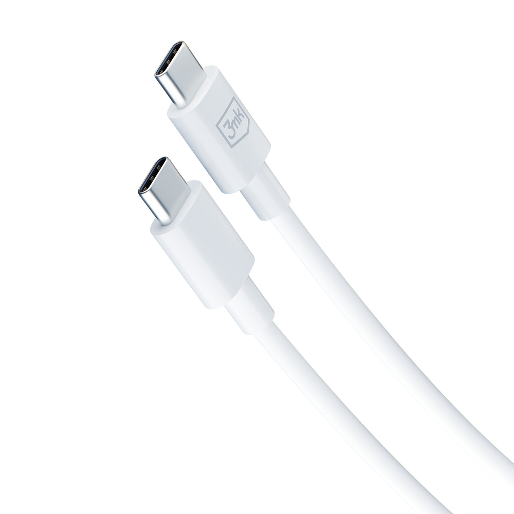 3mk Hyper Charger PD GaN 25W tīkla lādētājs ar USB-C kabeli, balts