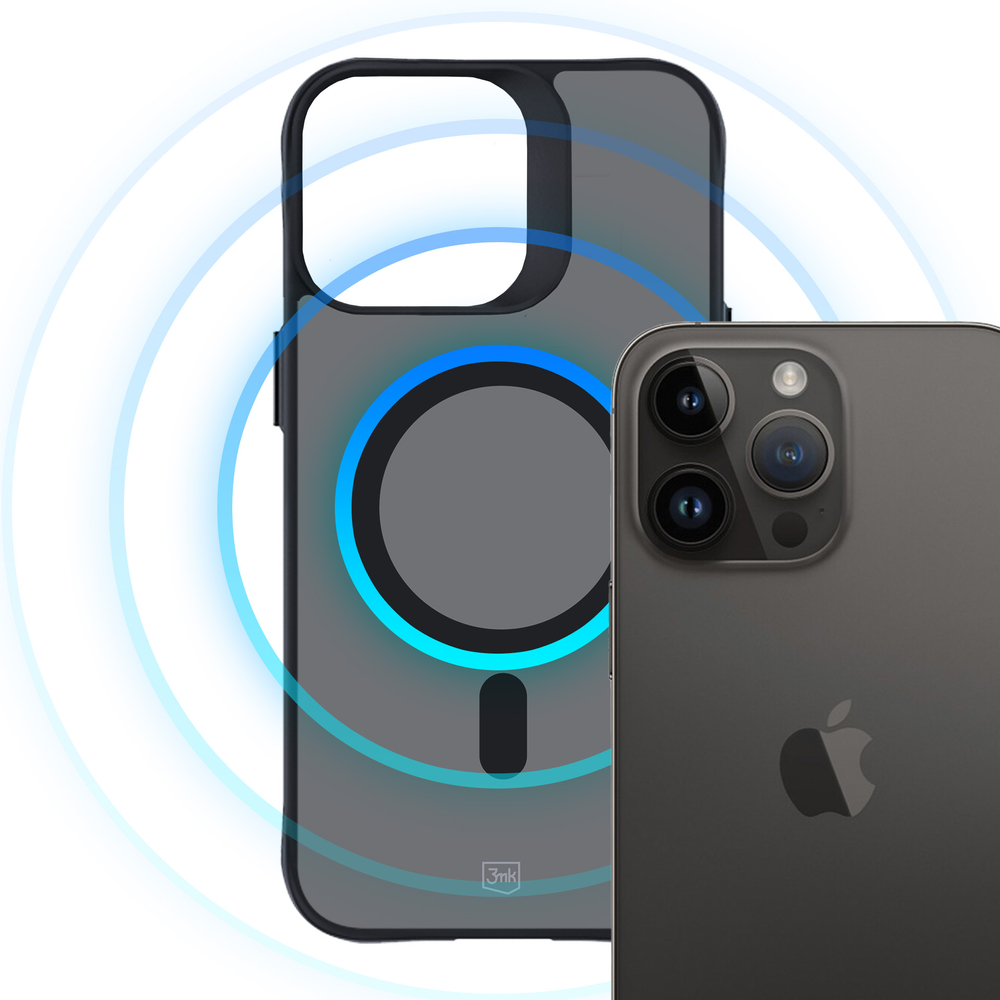 3mk iPhone 15 Pro Max Case Smoke MagCase, Semi-Transparent