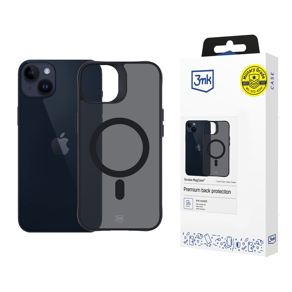 3mk iPhone 14 Plus vāciņš Smoke MagCase, puscaurspīdīgs