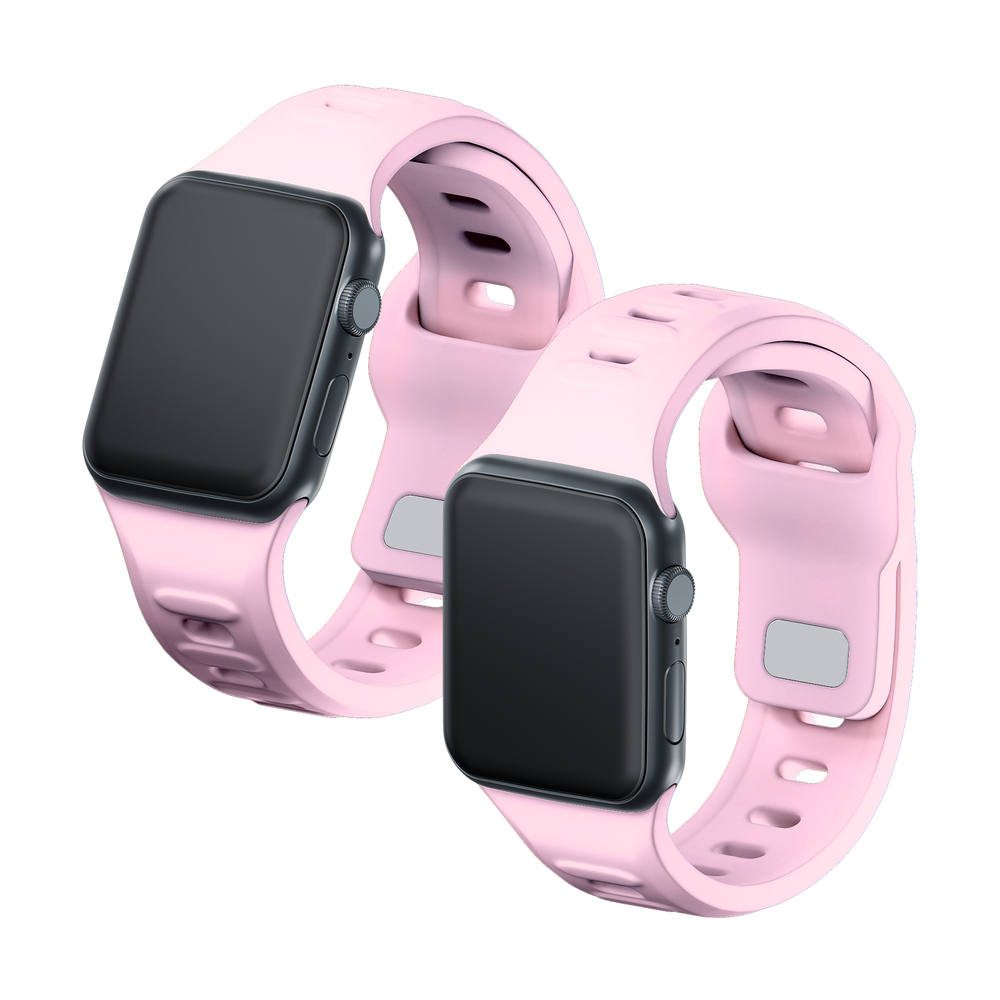 3mk Apple Watch 42 / 44 / 45 / 49 mm silikona siksniņa, rozā