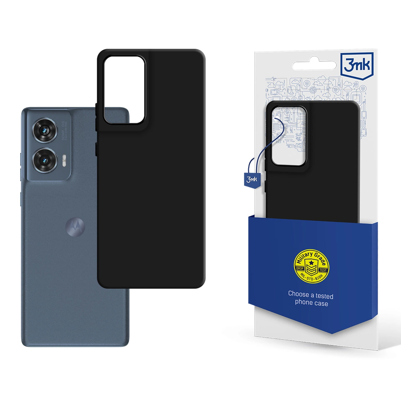 Motorola Moto Edge 50 Fusion 3MK Matt Case Cover, Black | Матовый Чехол Кейс Бампер...