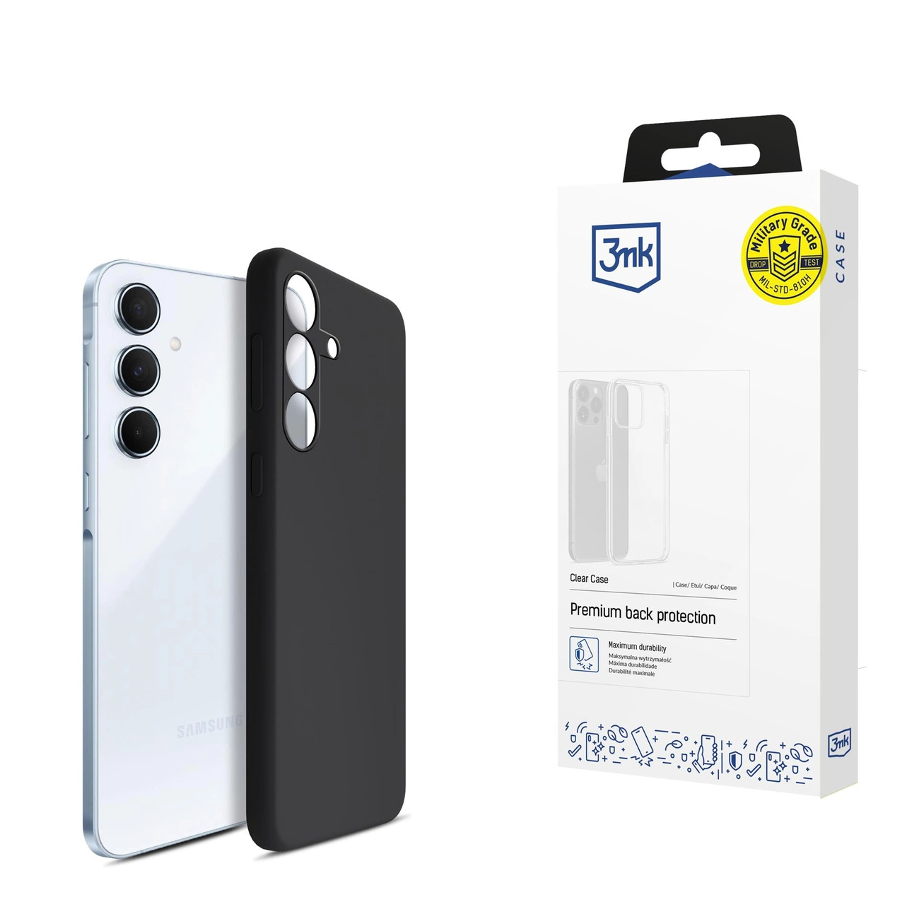 Samsung Galaxy A55 ( SM-A556B/DS ) 3MK Silicone Case Cover, Black | Silikona Telefona Vāciņš Maciņš Maks Apvalks...