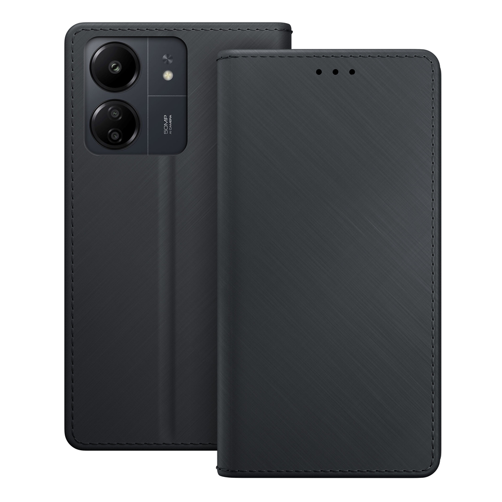3mk Xiaomi Redmi 13C / Poco C65 atverams vāciņš maciņš grāmatiņa Wallet Case, melns