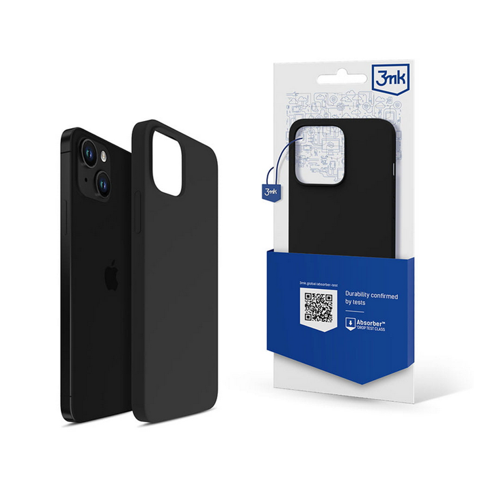3mk Silicone Case for iPhone 16 Plus, Black