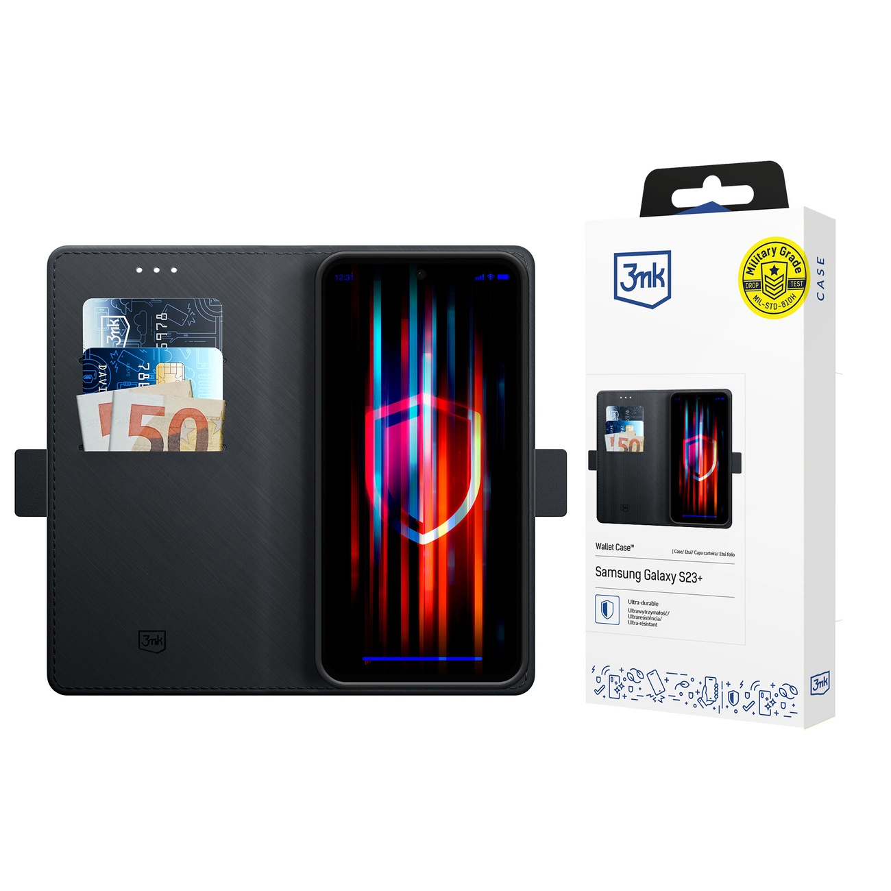 Samsung Galaxy S23+ Plus (SM-S916) 3MK Wallet Case Cover, Black | Telefona Vāciņš Maciņš Apvalks Grāmatiņa