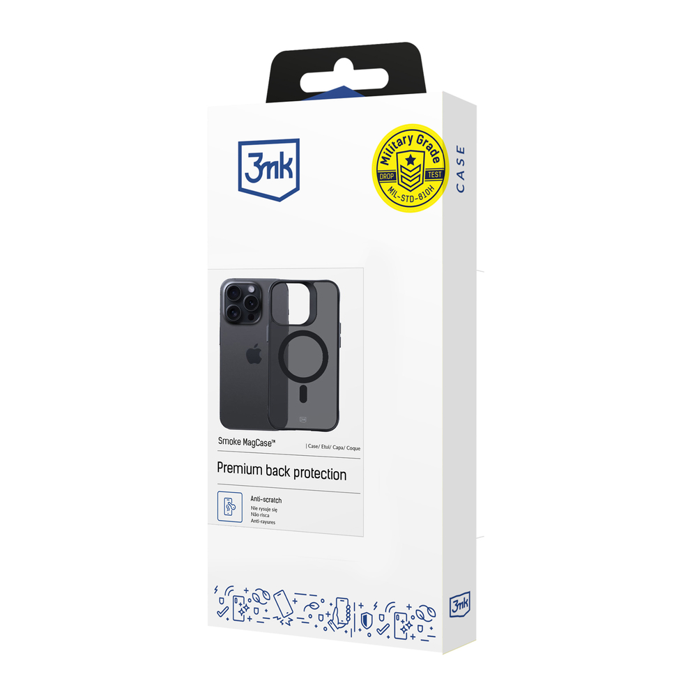 3mk iPhone 15 Pro vāciņš Smoke MagCase, puscaurspīdīgs
