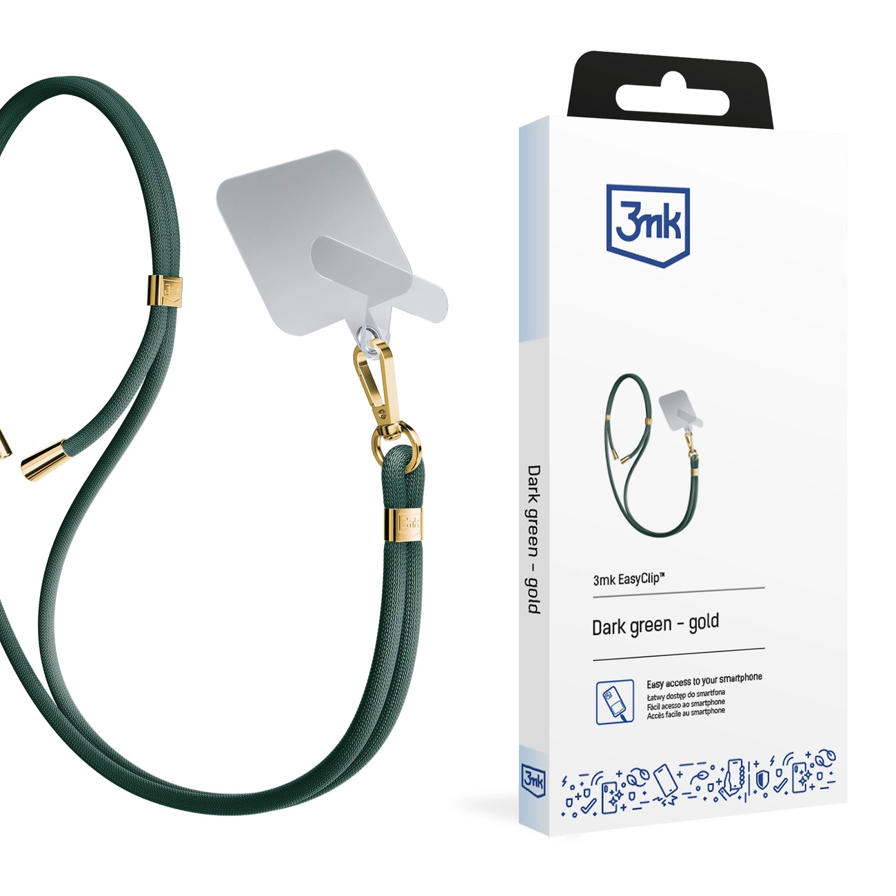 3mk EasyClip Smartphone Lanyard, Green