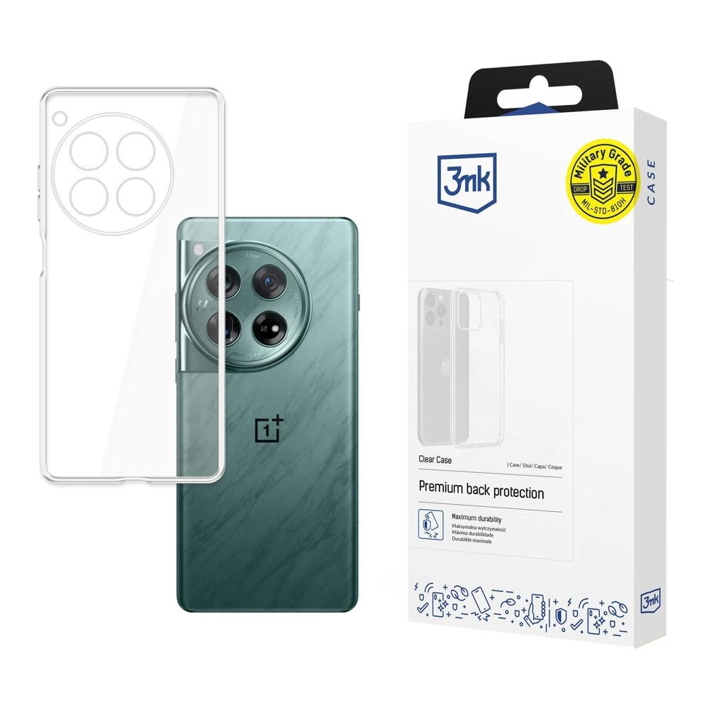 OnePlus 12 3MK Clear Case Cover, Transparent | Caurspīdīgs Silikona Vāciņš Maciņš Apvalks Bampers