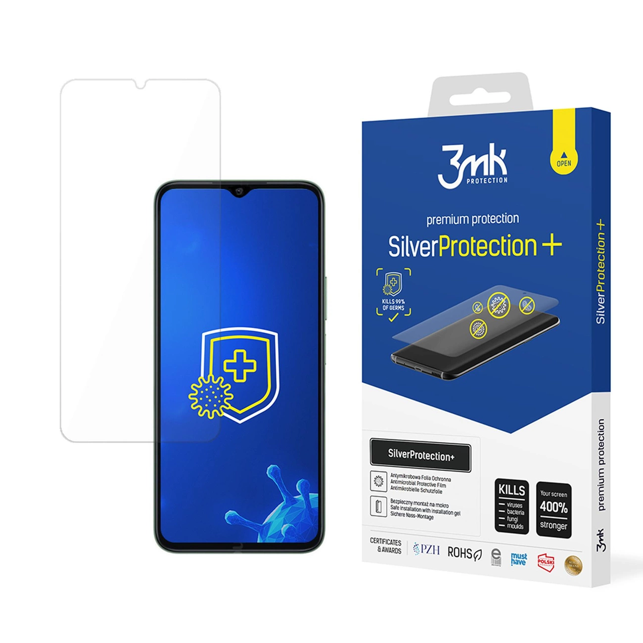 Honor X6B 3MK Silver Protect+ Antibacterial Screen Protector | Антибактериальная Защитная...