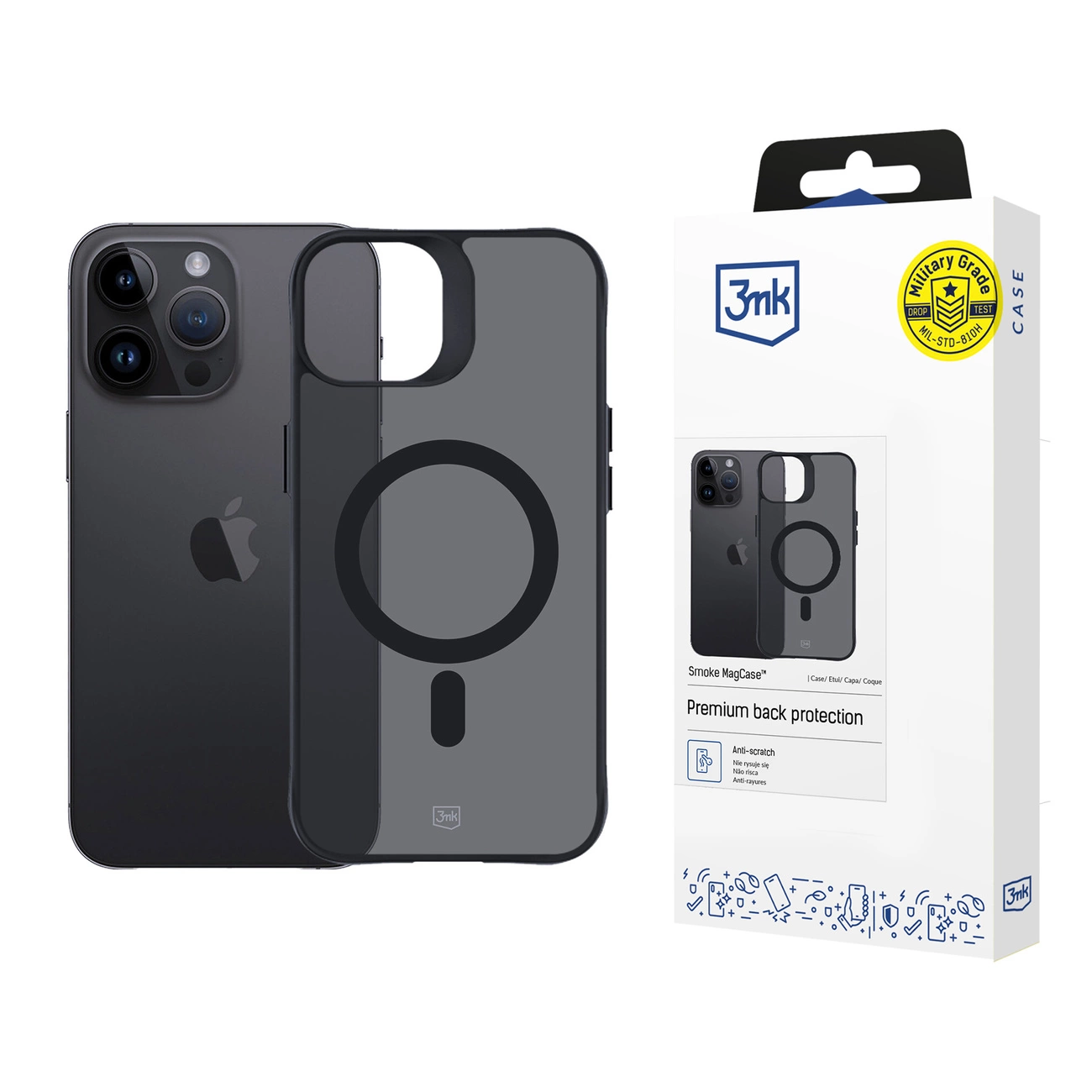 3mk iPhone 14 Pro vāciņš Smoke MagCase, puscaurspīdīgs