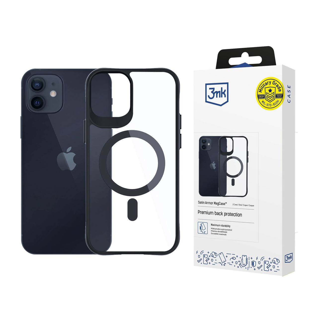 Apple iPhone 12 / 12 Pro 6.1'' 3MK Satin Armor MagCase Case Cover, Transparent