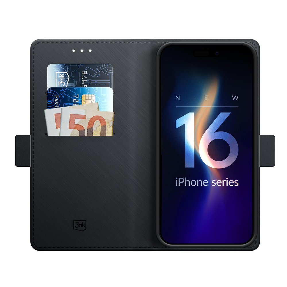 Чехол-книжка 3mk Protection для iPhone 16 Pro Max Wallet Case, черный