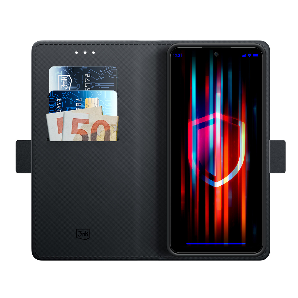 3mk Wallet Case Xiaomi Redmi Note 12 Pro atverams vāciņš maciņš grāmatiņa, melns