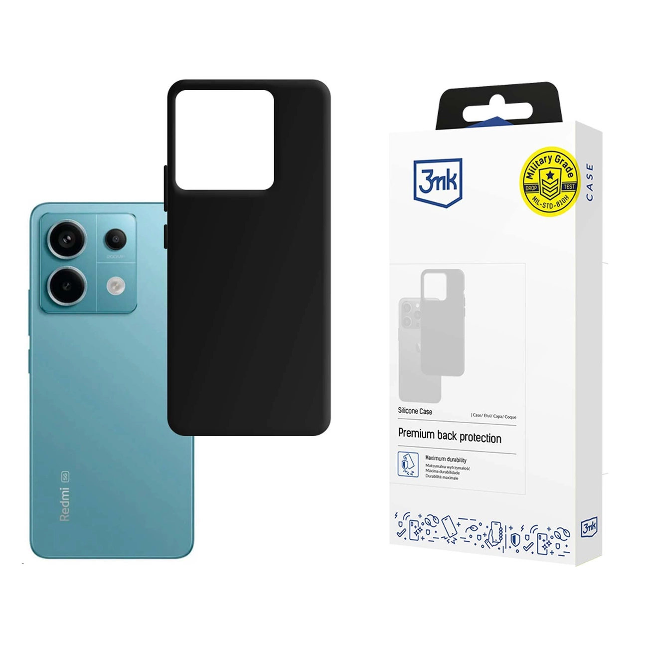 3mk Silicone Case Xiaomi Redmi Note 13 Pro 5G vāciņš, melns